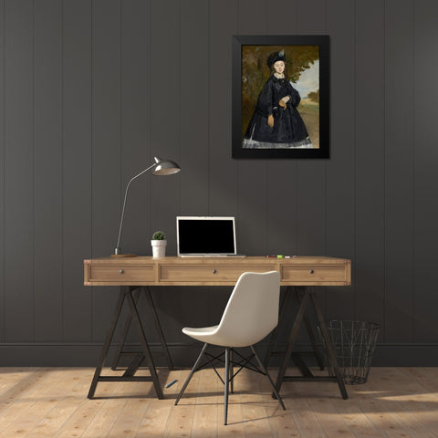 Portrait of Madame Brunet Black Modern Wood Framed Art Print by Manet, Edouard