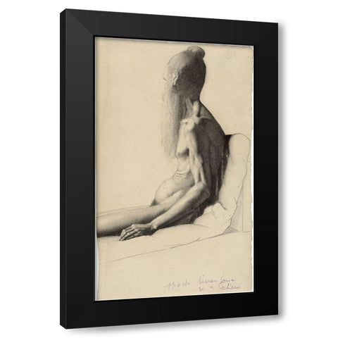 An Indian Man Black Modern Wood Framed Art Print with Double Matting by Seurat, Georges