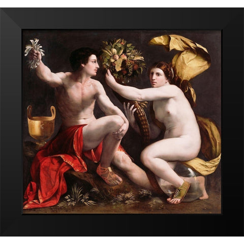Allegory of Fortune Black Modern Wood Framed Art Print by Dossi, Dosso