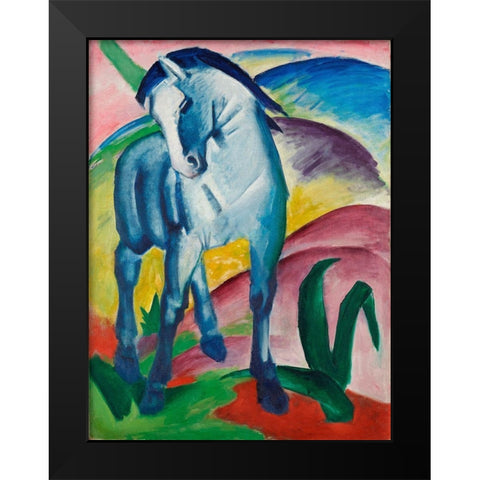 Blue Horse I, 1911 Black Modern Wood Framed Art Print by Marc, Franz