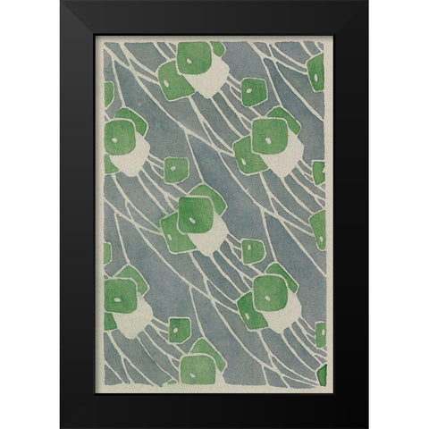 Green Geometric Black Modern Wood Framed Art Print by Overbeck, Hannah Borger