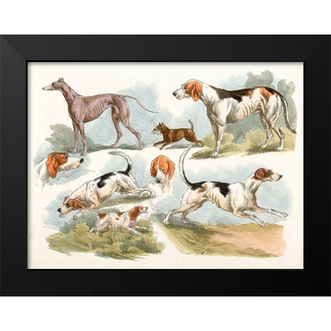 Hunting Dogs, 1817 Black Modern Wood Framed Art Print by Alken, Henry Thomas