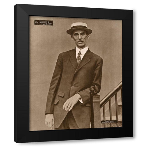 Connie Mack, Manager, Philadelphia American League, 1880 Black Modern Wood Framed Art Print by Leopold Morse Goulston Baseball Collection