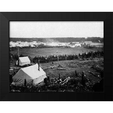Baseball game - Anchorage - July 4th 1915 Black Modern Wood Framed Art Print by Laurence