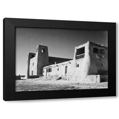 Church, Acoma Pueblo, New Mexico - National Parks and Monuments, ca. 1933-1942 Black Modern Wood Framed Art Print with Double Matting by Adams, Ansel