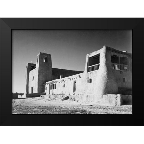 Church, Acoma Pueblo, New Mexico - National Parks and Monuments, ca. 1933-1942 Black Modern Wood Framed Art Print by Adams, Ansel