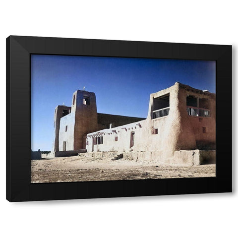 Church-Acoma Pueblo-New Mexico Color Black Modern Wood Framed Art Print with Double Matting by Adams, Ansel
