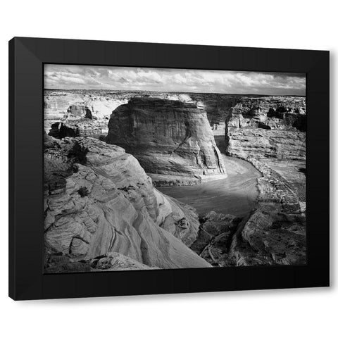 View of valley from mountain, Canyon de Chelly, Arizona - National Parks and Monuments, 1941 Black Modern Wood Framed Art Print with Double Matting by Adams, Ansel