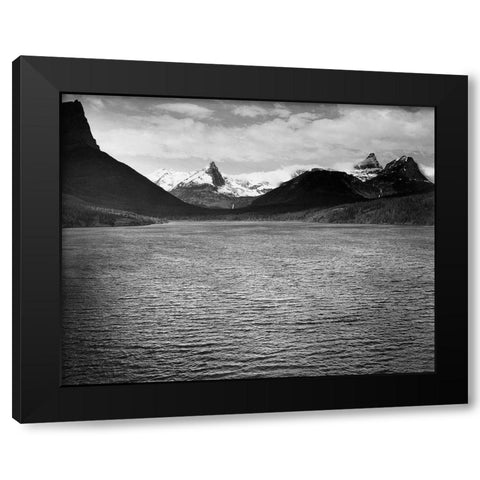 St. Marys Lake, Glacier National Park, Montana - National Parks and Monuments, 1941 Black Modern Wood Framed Art Print with Double Matting by Adams, Ansel