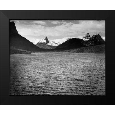St. Marys Lake, Glacier National Park, Montana - National Parks and Monuments, 1941 Black Modern Wood Framed Art Print by Adams, Ansel