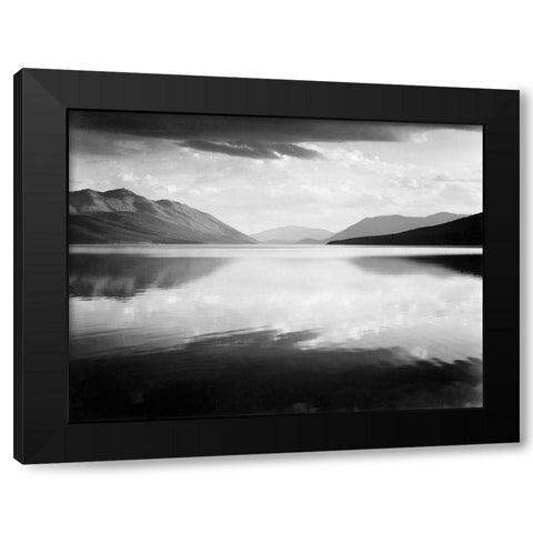 Evening, McDonald Lake, Glacier National Park, Montana - National Parks and Monuments, 1941 Black Modern Wood Framed Art Print by Adams, Ansel