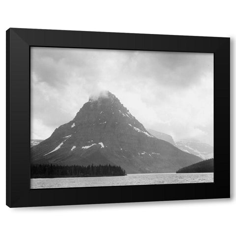 Two Medicine Lake, Glacier National Park, Montana - National Parks and Monuments, 1941 Black Modern Wood Framed Art Print with Double Matting by Adams, Ansel