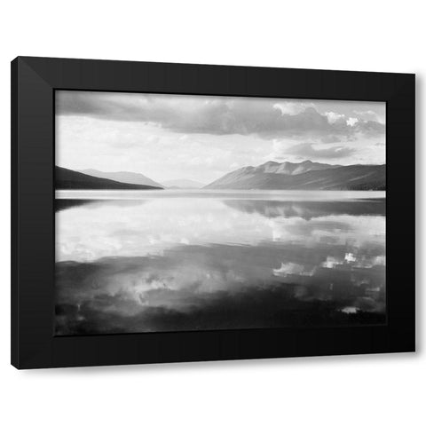 McDonald Lake, Glacier National Park, Montana - National Parks and Monuments, 1941 Black Modern Wood Framed Art Print by Adams, Ansel