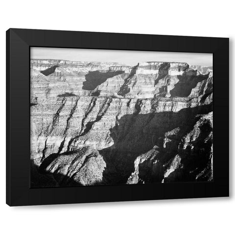 Grand Canyon from North Rim - National Parks and Monuments, 1940 Black Modern Wood Framed Art Print by Adams, Ansel