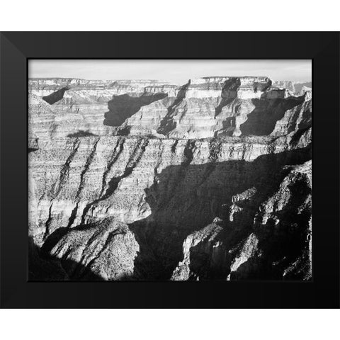 Grand Canyon from North Rim - National Parks and Monuments, 1940 Black Modern Wood Framed Art Print by Adams, Ansel