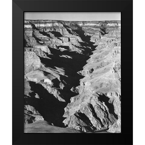 Grand Canyon from South Rim - National Parks and Monuments, 1940 Black Modern Wood Framed Art Print by Adams, Ansel