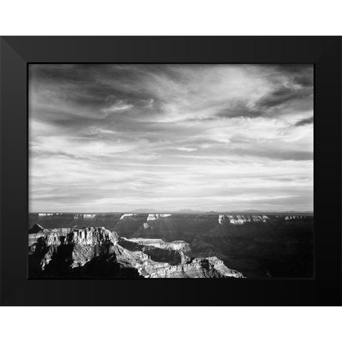 Grand Canyon from North Rim - National Parks and Monuments, 1940 Black Modern Wood Framed Art Print by Adams, Ansel