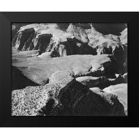 View from Yava Point, Grand Canyon National Park, Arizona - National Parks and Monuments, 1940 Black Modern Wood Framed Art Print by Adams, Ansel