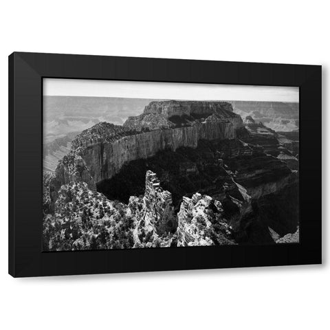 Close-in view of curred cliff, Grand Canyon National Park, Arizona, 1941 Black Modern Wood Framed Art Print with Double Matting by Adams, Ansel