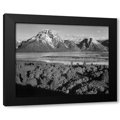 View toward Mount Moran, Grand Teton National Park, Wyoming, 1941 Black Modern Wood Framed Art Print by Adams, Ansel