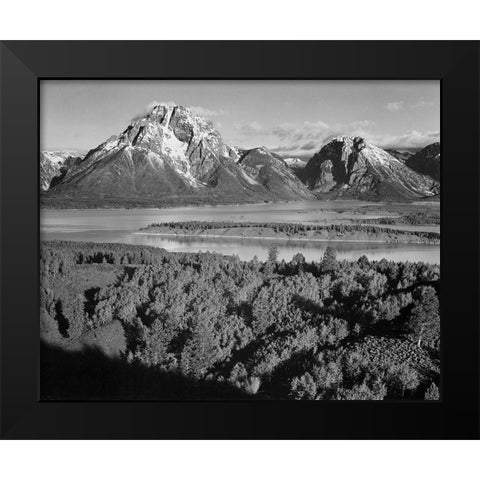 View toward Mount Moran, Grand Teton National Park, Wyoming, 1941 Black Modern Wood Framed Art Print by Adams, Ansel
