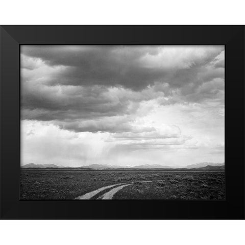 Roadway near Grand Teton National Park, Wyoming, 1941 Black Modern Wood Framed Art Print by Adams, Ansel