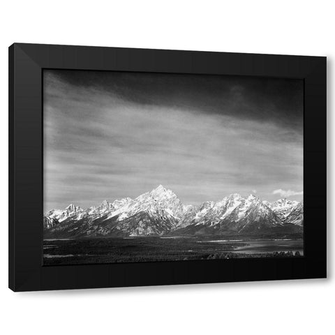 Tetons from Signal Mountain, Grand Teton National Park, Wyoming, 1941 Black Modern Wood Framed Art Print with Double Matting by Adams, Ansel