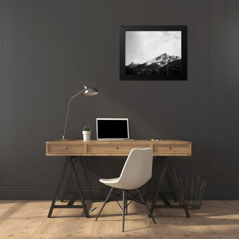 Snow covered peak in Grand Teton National Park, Wyoming, 1941 Black Modern Wood Framed Art Print by Adams, Ansel