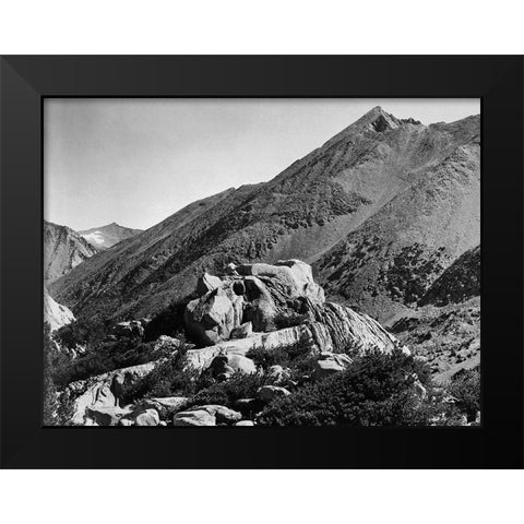 Peak near Rac Lake, Kings River Canyon, proposed as a national park, California, 1936 Black Modern Wood Framed Art Print by Adams, Ansel