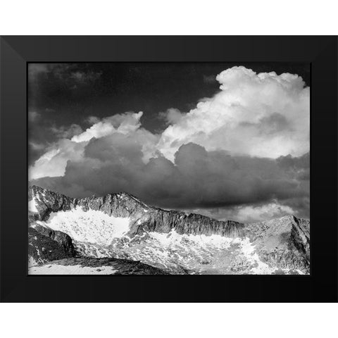 Clouds - White Pass, Kings River Canyon, proposed as a national park, California, 1936 Black Modern Wood Framed Art Print by Adams, Ansel