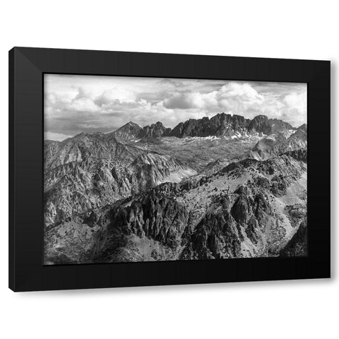 North Palisade from Windy Point, Kings River Canyon, proposed as a national park, California, 1936 Black Modern Wood Framed Art Print with Double Matting by Adams, Ansel