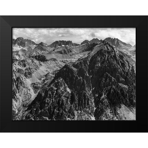 From Windy Point, Kings River Canyon, proposed as a national park, California, 1936 Black Modern Wood Framed Art Print by Adams, Ansel