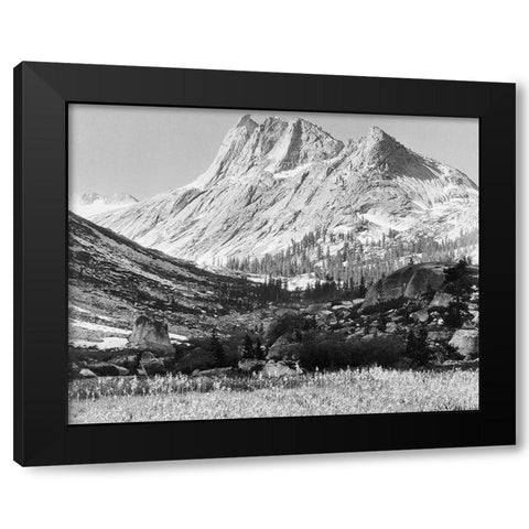 Boaring River, Kings Region, Kings River Canyon, proposed as a national park, California, 1936 Black Modern Wood Framed Art Print by Adams, Ansel