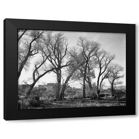 At Taos Pueblo National Historic Landmark, New Mexico, ca. 1941-1942 Black Modern Wood Framed Art Print with Double Matting by Adams, Ansel