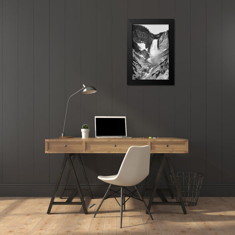 Yellowstone Falls, Yellowstone National Park, Wyoming. ca. 1941-1942 Black Modern Wood Framed Art Print by Adams, Ansel