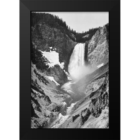 Yellowstone Falls, Yellowstone National Park, Wyoming. ca. 1941-1942 Black Modern Wood Framed Art Print by Adams, Ansel
