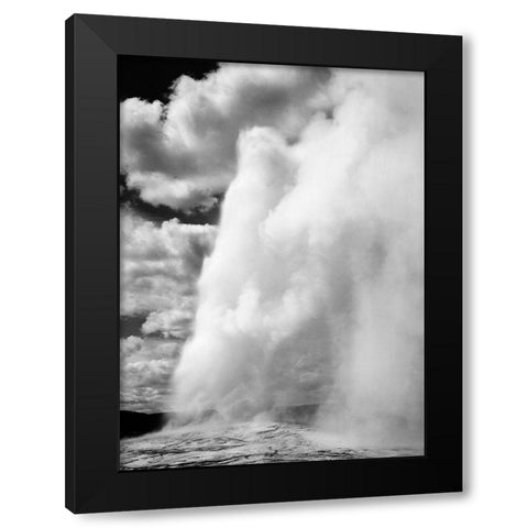 Old Faithful, Yellowstone National Park, Wyoming, ca. 1941-1942 Black Modern Wood Framed Art Print by Adams, Ansel