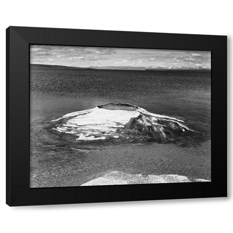 The Fishing Cone - Yellowstone Lake, Yellowstone National Park, Wyoming, ca. 1941-1942 Black Modern Wood Framed Art Print with Double Matting by Adams, Ansel