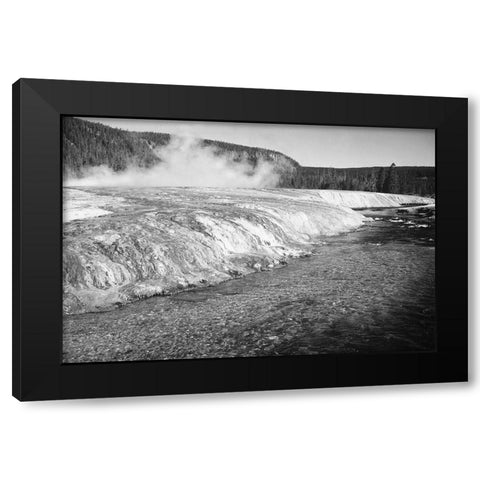 Firehold River, Yellowstone National Park, Wyoming, ca. 1941-1942 Black Modern Wood Framed Art Print with Double Matting by Adams, Ansel