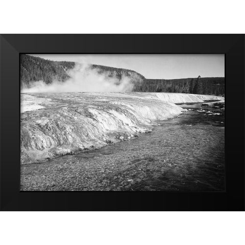 Firehold River, Yellowstone National Park, Wyoming, ca. 1941-1942 Black Modern Wood Framed Art Print by Adams, Ansel