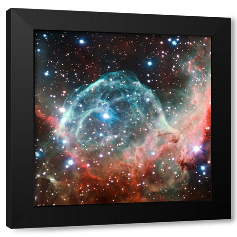 Thors Helmet Nebula Black Modern Wood Framed Art Print by ESO/B. Bailleul