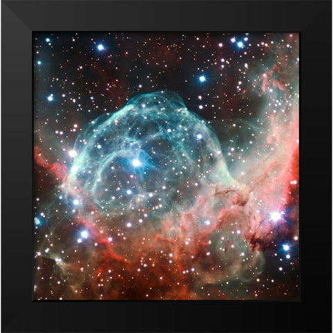 Thors Helmet Nebula Black Modern Wood Framed Art Print by ESO/B. Bailleul