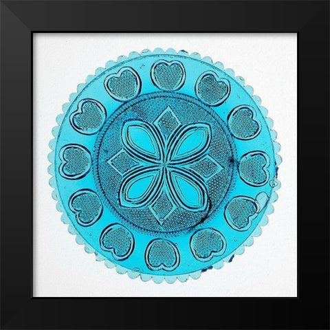 Blue Pressed Glass Plate Black Modern Wood Framed Art Print by Unknown 19th Century American Glassmaker