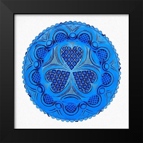 Roman Rosette Tea Plate Black Modern Wood Framed Art Print by Unknown 19th Century American Glassmaker