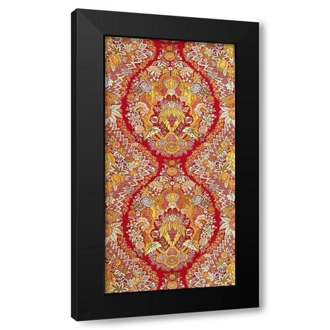 Textile With Design of Lace and Flowers Black Modern Wood Framed Art Print by Unknown 19th Century European Needleworker