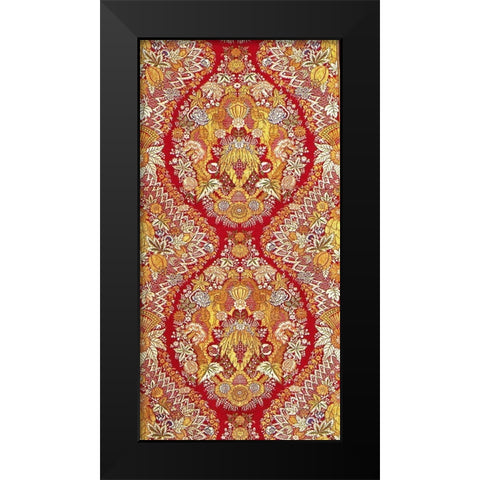 Textile With Design of Lace and Flowers Black Modern Wood Framed Art Print by Unknown 19th Century European Needleworker