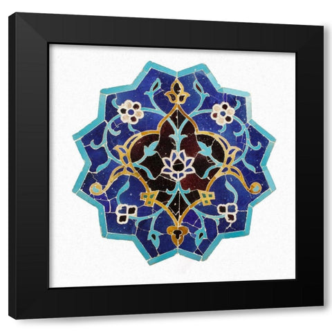 Mosaic Tile Black Modern Wood Framed Art Print with Double Matting by Unknown 15th Century Persian Artisan