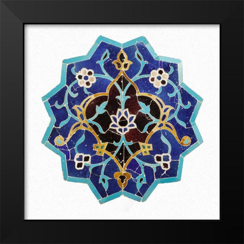 Mosaic Tile Black Modern Wood Framed Art Print by Unknown 15th Century Persian Artisan
