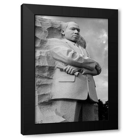 Martin Luther King, Jr. Memorial, Washington, D.C. - Black and White Variant Black Modern Wood Framed Art Print with Double Matting by Highmith, Carol