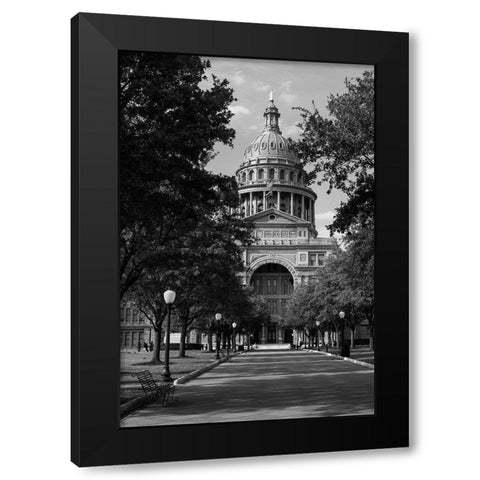 The Texas Capitol, Austin, Texas, 2014 - Black and White Black Modern Wood Framed Art Print by Highmith, Carol